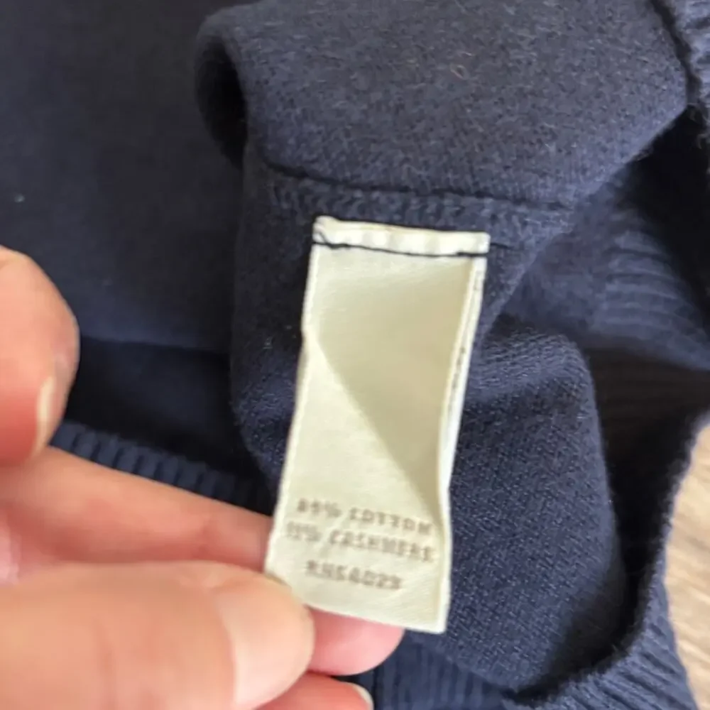 Banana Republic Cotton Cashmere Sweater Vest Large Blue Navy